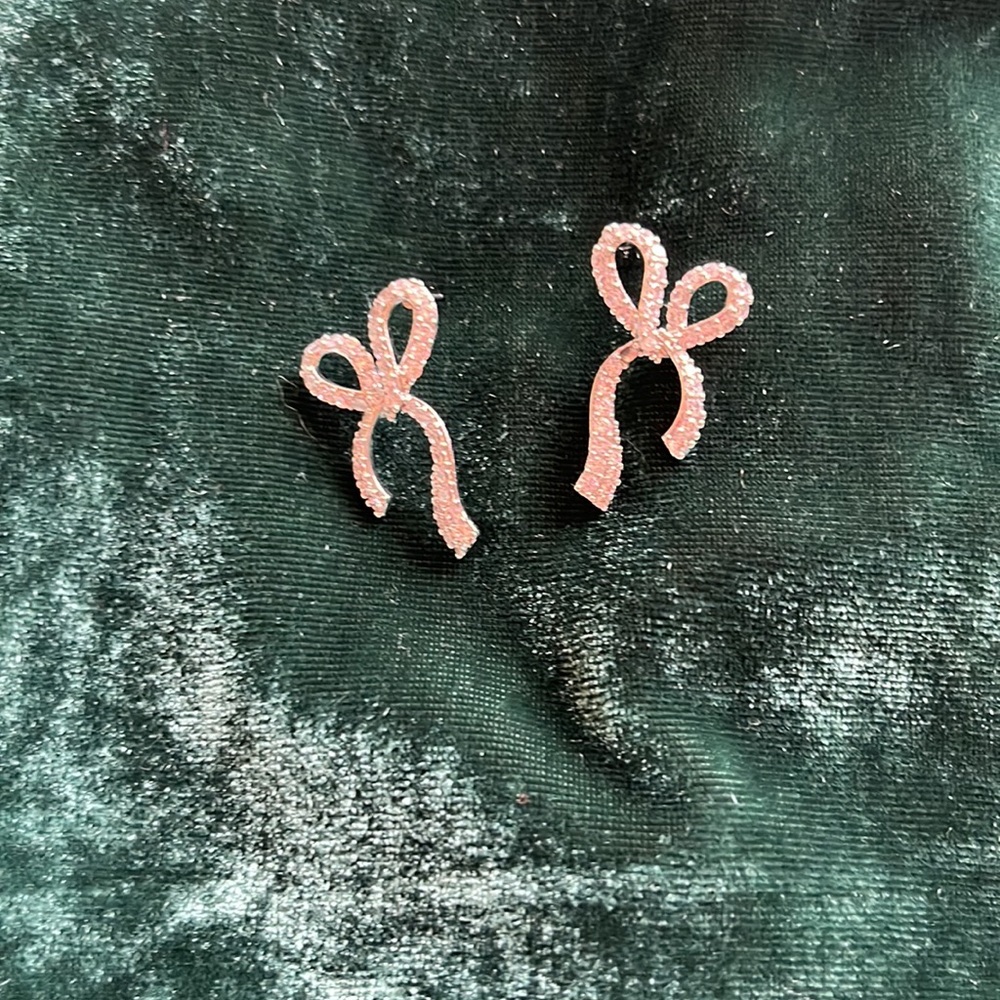 Rhinestone Ribbon Earrings.